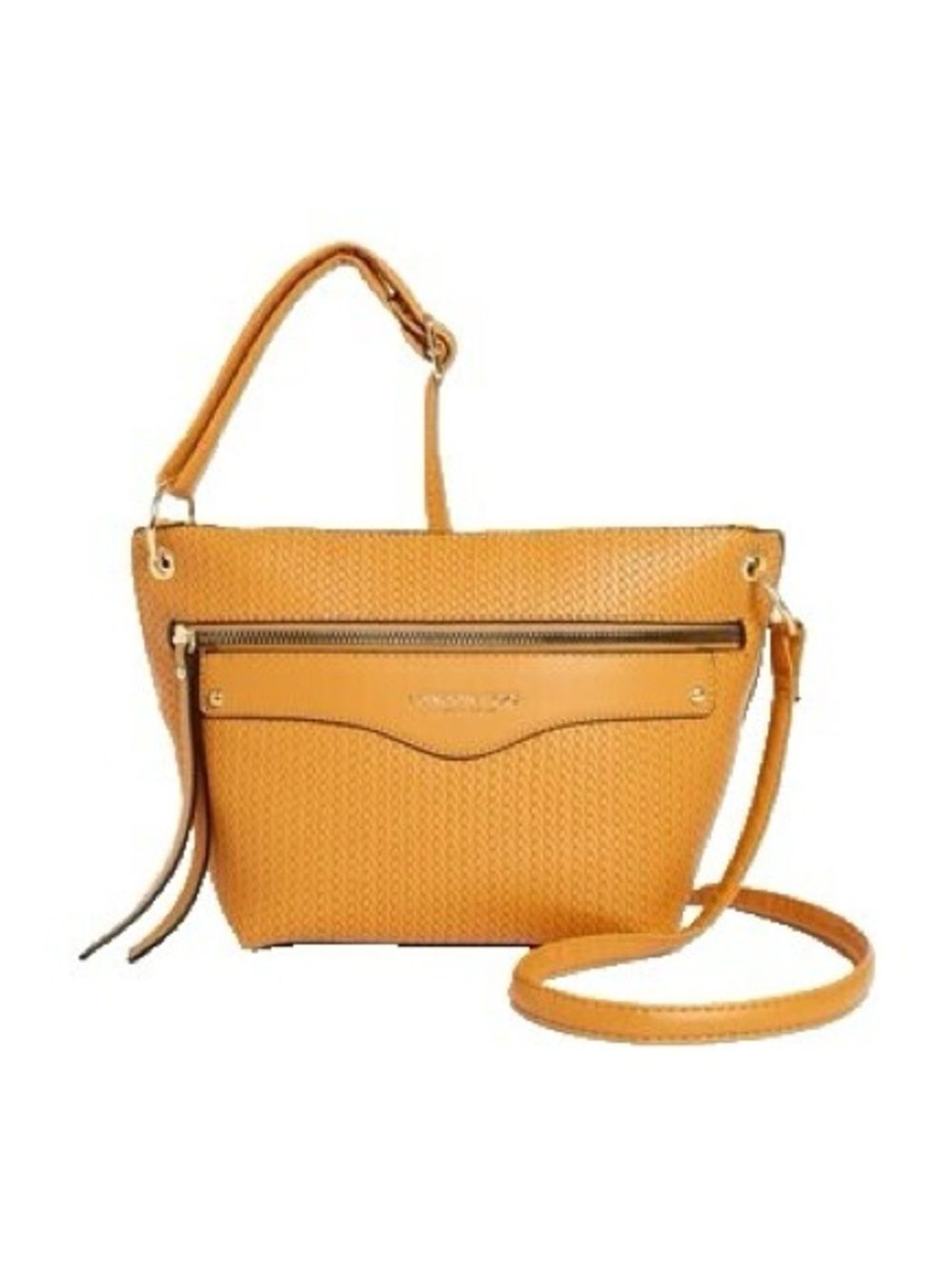 London Fog Aphina Mustard Textured Crossbody Bag